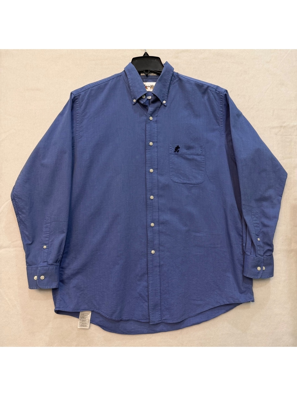 Walt Disney World Men's Large Blue Button Down Shirt Single-Needle Tailoring